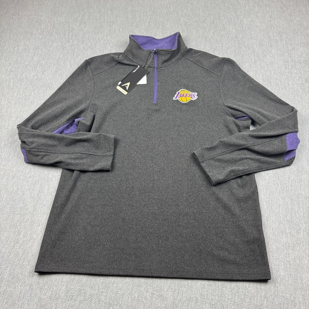 Los Angeles Lakers Sweatshirt Mens Large Gray 1/4 Zip Super Soft NBA Basketball